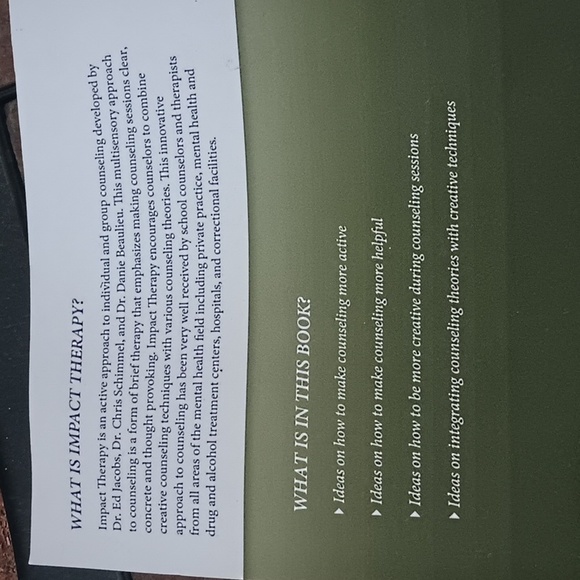 5 for $25 NWT. book: Impact Therapy: the Courage to Counsel - Picture 3 of 3